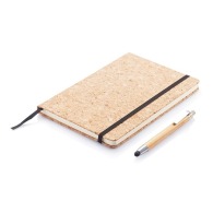Carnet de notes en liège avec stylo en bambou