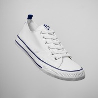 Chaussures de tennis / sneakers personnalisables classiques en toile avec semelle en caoutchouc blanc décorée de lignes colorées