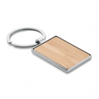 Porte-clés rectangle bambou et métal