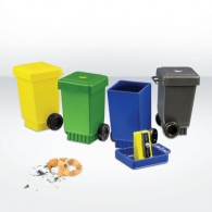Wheelie Bin - taille-crayons publicitaire recyclé
