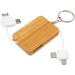 Miniature du produit Câble de chargement porte-clés personnalisable en bambou rétractable 6-en-1 1