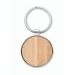 Porte-clés rond métal bambou cadeau d’entreprise