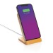 Support téléphone à induction 5W en bambou FSC, Chargeur sans fil à induction publicitaire