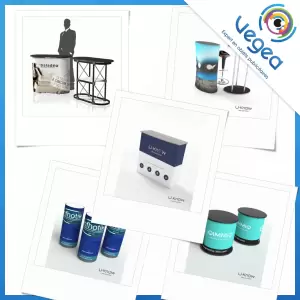 Produits et accessoires publicitaires de PLV pour salons, personnalisés avec logo | Goodies Vegea
