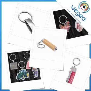 Porte-clés publicitaire en métal | Porte-clés métalliques personnalisés avec logo | Goodies Vegea