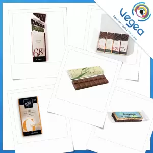 Barre chocolatée ou sucrée publicitaire, personnalisée avec votre logo | Goodies Vegea