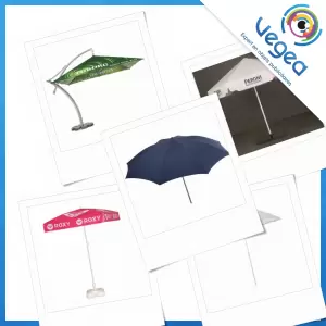 Parasol publicitaire, personnalisé avec votre logo | Goodies Vegea