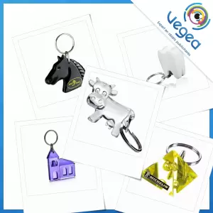 Porte-clés publicitaire en plastique | Porte-clés plastique personnalisés avec logo | Goodies Vegea